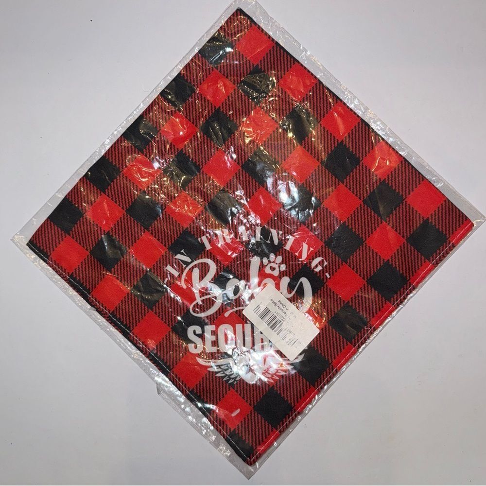 Buffalo Plaid in training baby security dog bandanna